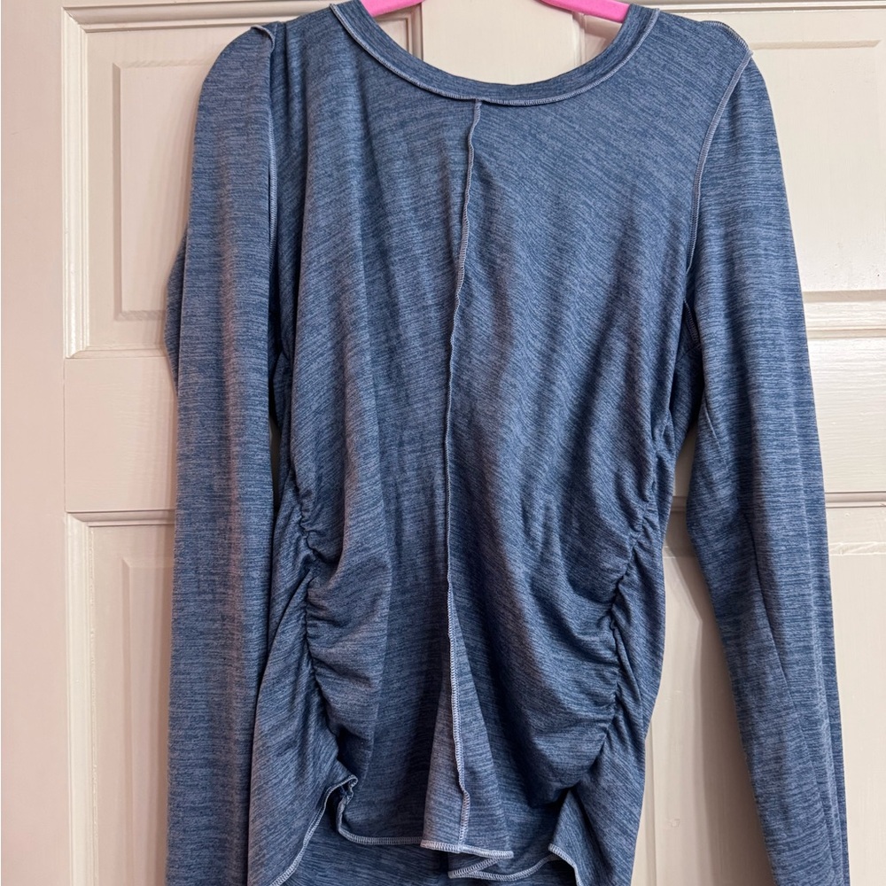 FP Movement by Free People Navy Ruched Long Sleeve Top